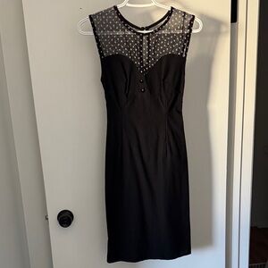 RockSteady Black Sheer Polka-Dot Midi Dress